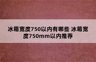 冰箱宽度750以内有哪些 冰箱宽度750mm以内推荐